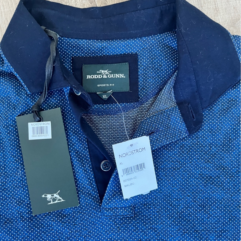 NWT RODD&GUNN Golf Sports Fit Polo Shirt Men XL STANLEY POINT Malibu Blue $100
